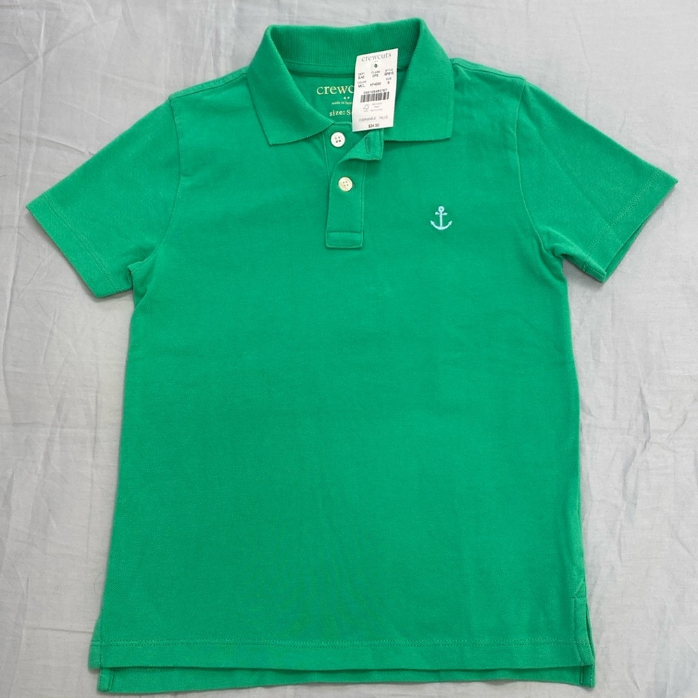 NWT: JCrew Factory green polo, size 6/7